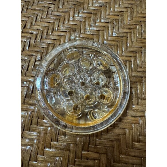 Vintage Glass Flower Frog Round Clear Floral Arrangement Holder Decor - Picture 5 of 7